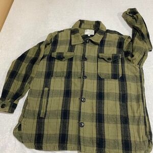 Lucky Brand Green and black plaid flannel shirt jacket Men XLarge. SKU159